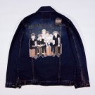 Hand painted one direction in denim jacket street art harry styles
