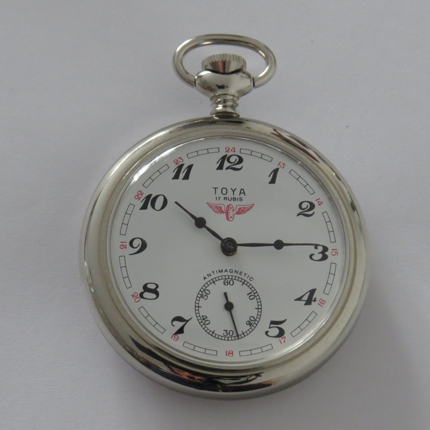 Pocket watch TOYA Locomotive Molnija 3602 small second hand new unused