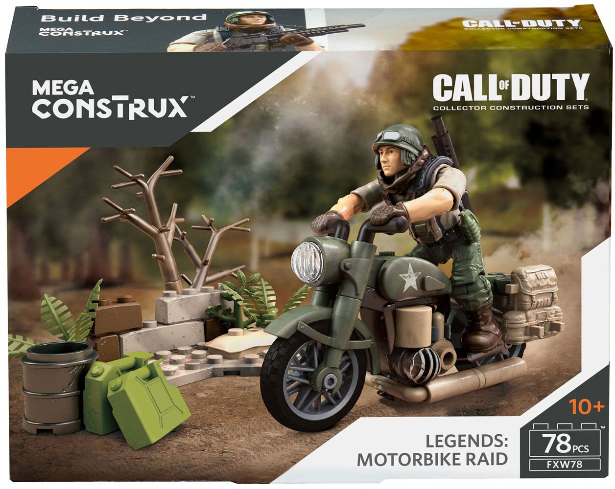 MEGA CONSTRUX CALL OF DUTY WWII LEGENDS MOTORBIKE RAID FXW78 - SHIPS WORLDWIDE