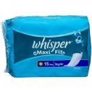 Whisper Maxi Fit Regular Extra long Antibacterial Sanitary Pads, 15 Counts x 2