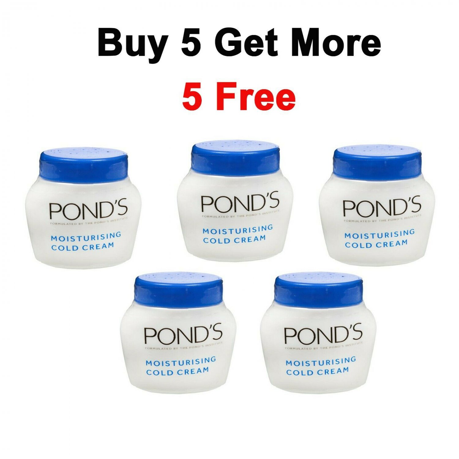 Ponds Moisturising Cream For soft, smooth & Glowing Skin (Buy 5 Get 5 Free) -6g
