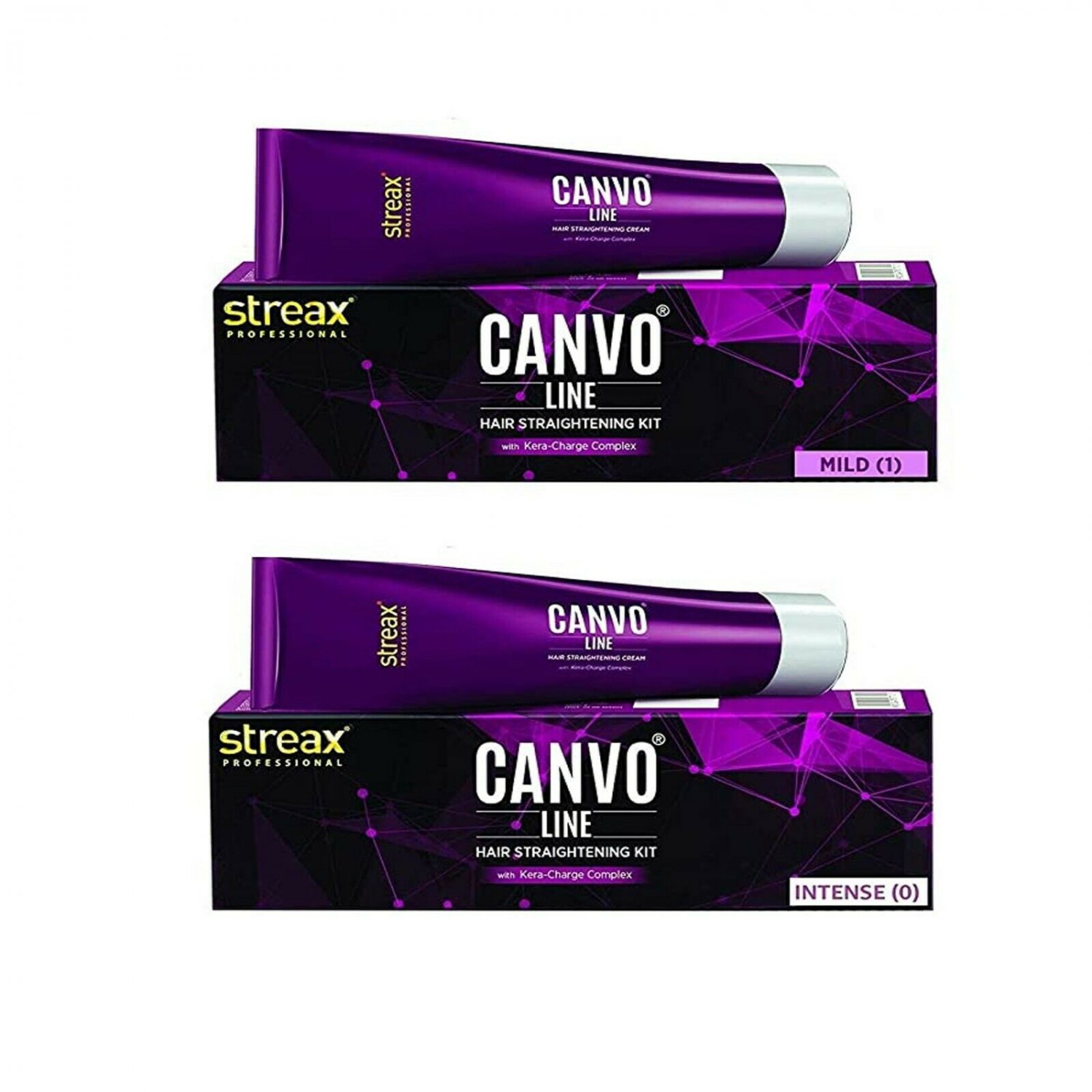 Streax Professional Canvoline Hair Straightening Kit Mild 1 / Intense-160g