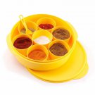 Oliveware High Quality Strong Plastic Spice Masala Box with 7 Containers+1 Spoon