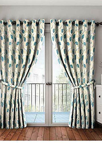 Set of 2 Printed Polyester Curtain For Window/Door With Eyelets, 4 x 7 Feet