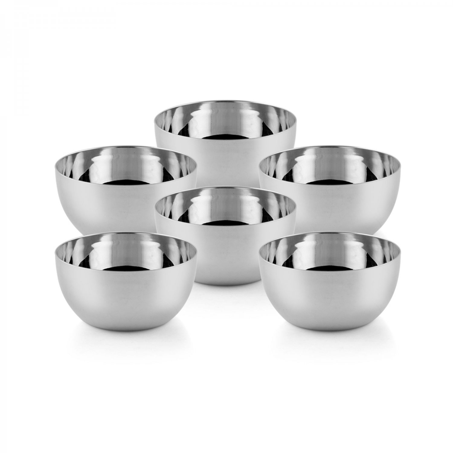 Set of 6 Stainless Steel Curries & Soup Serving Bowl Small, Capacity 225ml Each