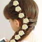 Rose Flower Multicolor Hair Pin Hair Accessories For Wedding & Party,Set Of 12