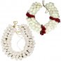 2 Different Artificial White & Red Women Garland Mogra Flower Gajra Hair Bun