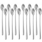 12 Stainless Steel Mixing Spoon Set 9" Long Handle For Ice Cream / Coffee / Tea