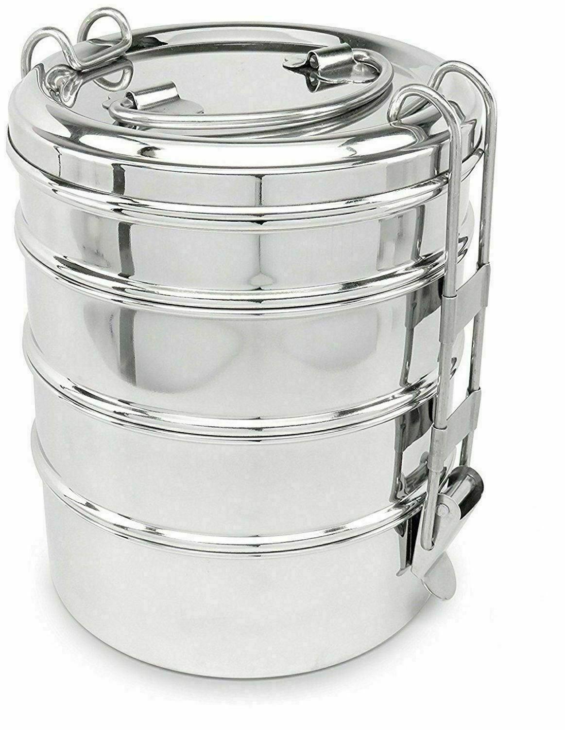 Lunch Box 4 Tier Stainless Steel Indian Food Container Set, 1500ml