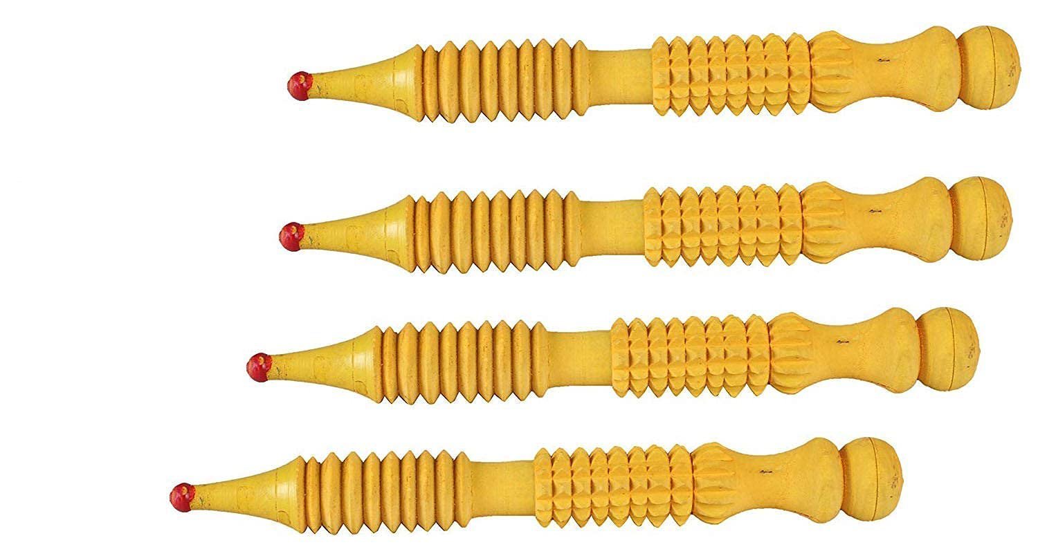 Acupressure Wooden Hand Foot Body Massager Jimmy For Stress Reduction x 4 Pack
