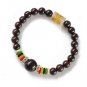 Certified Real Stretch OM Mani Garnet Gemstone Prayer Beads Wrist Mala Bracelet