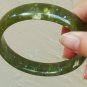Grade A Rare Large Flat Glittering Natural Jade Bangle Bracelet 65mm/2.56" #005