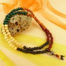 108 8X7mm 5-color Wood Meditation Prayer Beads Cross VAJRA Dorje Mala Necklace