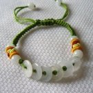 Adjustable Silk Knots Jade 6 Money Circle Beaded Bracelet  -Great 4 kids!