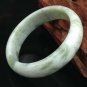 Natural Flat Light Green Glittering Jade Bangle Bracelet 60mm/2.36" W Gift Box