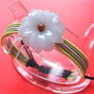 Delicately Braided 5 Solid Silk Strands Jadeite Jade Bauhinia Flower Bracelet
