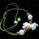 Cute Silk Knots Beaded Jadeite Jade Running Horse Beaded Bracelet -Great 4 kids!
