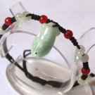 Cute Adjustable Hand-Knotted Leaf Cicada Jade Beaded Bracelet -Great for kids!