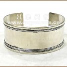 Huge Tibetan White Copper Multi-Weaving Plain Surface Amulet Cuff Bracelet