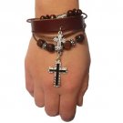 Beckham Surfer Hemp Leather 4 Layer 2 Cross Charm Bracelet- Buy 2, get 1 free!