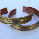 Big Tibetan Delicate Braided 3-Color Copper Multi-weaving Amulet Cuff Bracelet