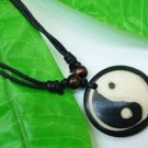 Adjustable Tibetan Delicate Carved Ying Yang Yak bone Amulet Pendant Necklace