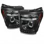 Ford F-250/F-350/F450 Super Duty 11-16 Projector Headlights - CCFL Halo - DRL - Black