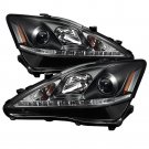 Lexus IS 250/350 2006-2010 Projector Headlights - DRL - Black