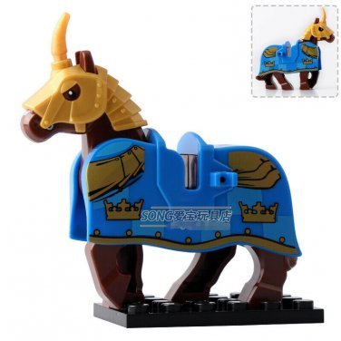 10pcs Blue War Horse Minifigure Toy 10 pieces
