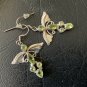 925 Silver Angel Wings Dangle Earrings Peridot