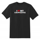 New I Love My Chiweenie T-shirt Funny Dog Chihuahua Dachshund Puppy Dogs Pet T-Shirt Gildan