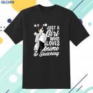 New Anime Girl Just A Girl Who Loves Anime and Sketching Drawing T-Shirt Gildan