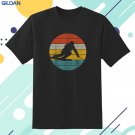 New Vintage Ski - Skiing Winter Sports Racing Black T-Shirt Gildan