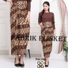 New Indonesia Batik wrap skirt with brown slope modern kebaya bottom