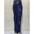 NEW INDONESIA BATIK WRAP SKIRT MODERN BATIK CLOTH MOTIF - BLUE SEKAR