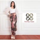 NEW INDONESIA BATIK WRAP SKIRT MODERN BATIK CLOTH MOTIF - ATTA LILLAC