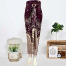 NEW INDONESIA BATIK WRAP SKIRT MODERN BATIK CLOTH MOTIF - KEJORA BURGUNDY