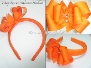 Headband with Hair Bow and Rhinestone
