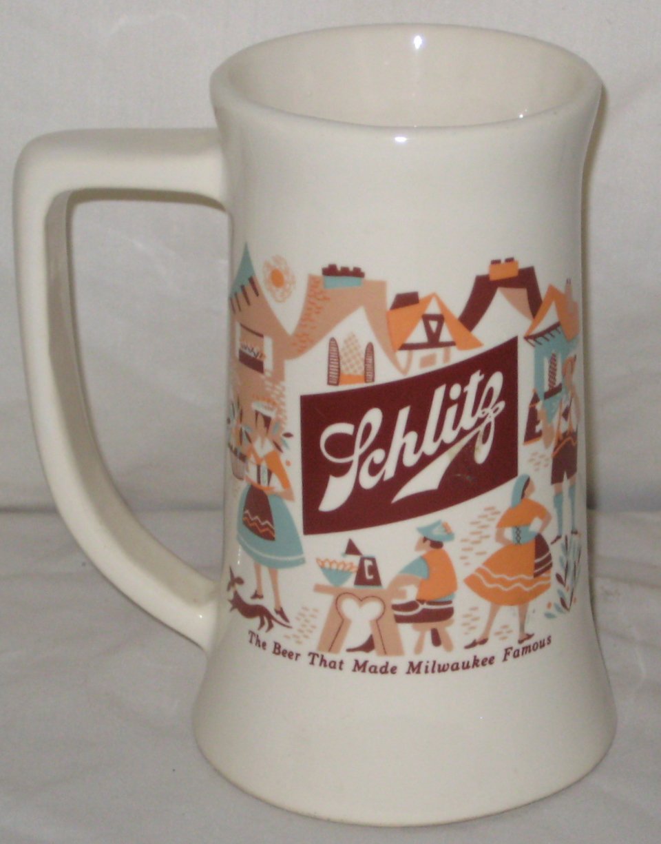 Vintage Schlitz Beer That Made Milwaukee Famous Mug 1960s