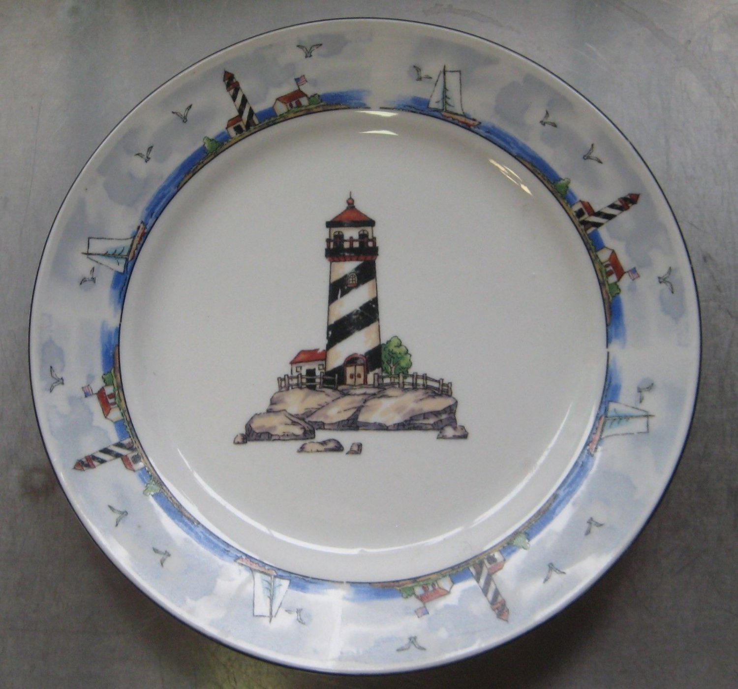 Coastal Lighthouse by TOTALLY TODAY China Dinner Plate 10" DISCONTINUED