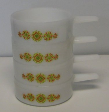 4 GLASBAKE OVENWARE HANDLED SOUP CHILI BOWLS RARE PATTERN J-2639 ... 4 GLASBAKE OVENWARE HANDLED SOUP CHILI BOWLS RARE PATTERN J-2639 ...