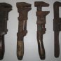Antique Monkey Plumber Auto Adjustable Wrench 4 Piece Lot L. Coes and Others