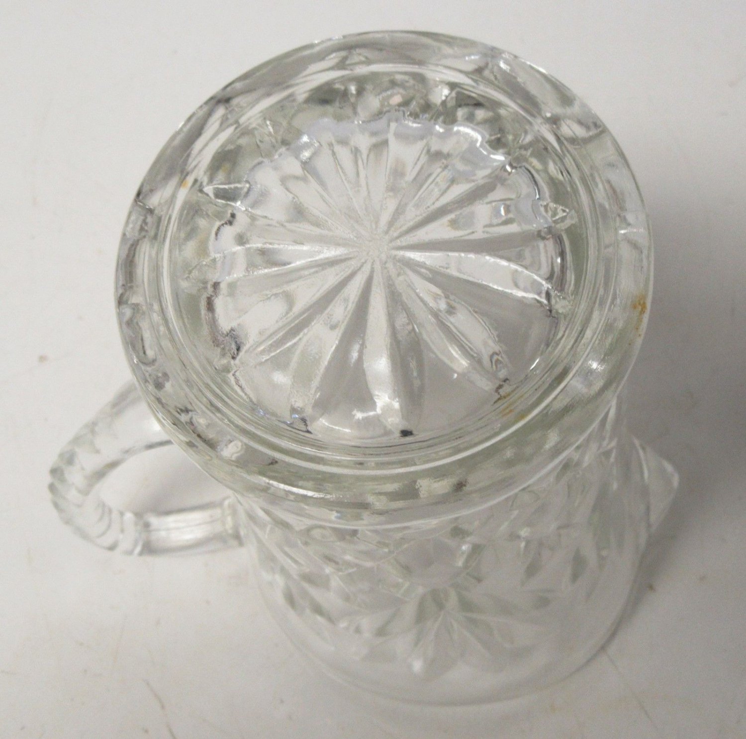 Pineapple Crystal Clear Cut Glass Creamer/Small Pitcher 5"H and 5
