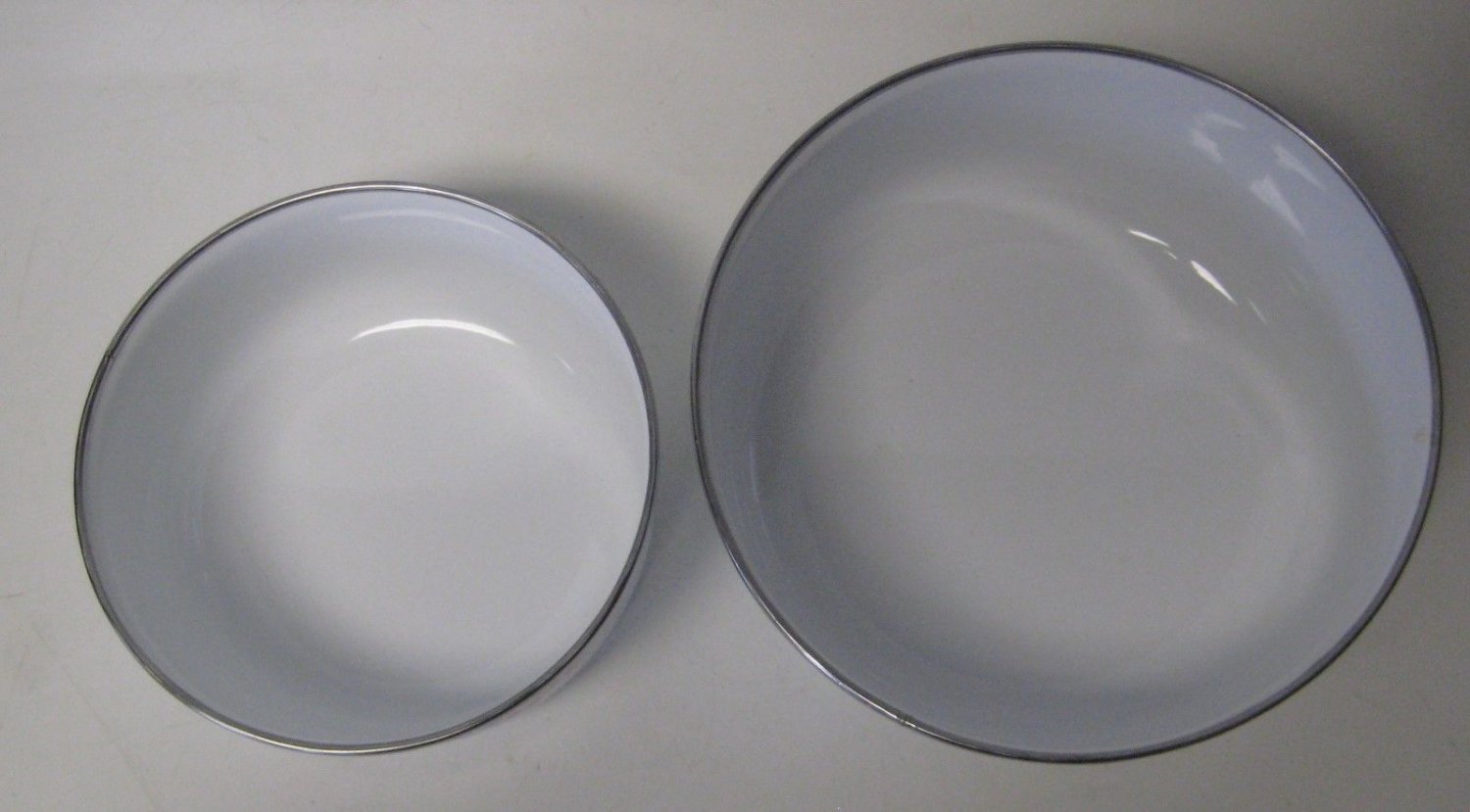 Set of 2 Enamelware Mixing Nesting Bowls w/ Fruit Design, GMI