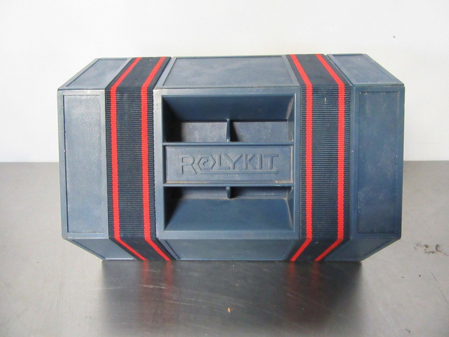 Rolykit / Roly Kit Roll Up Storage Container Blue w/ Red/Blue Straps
