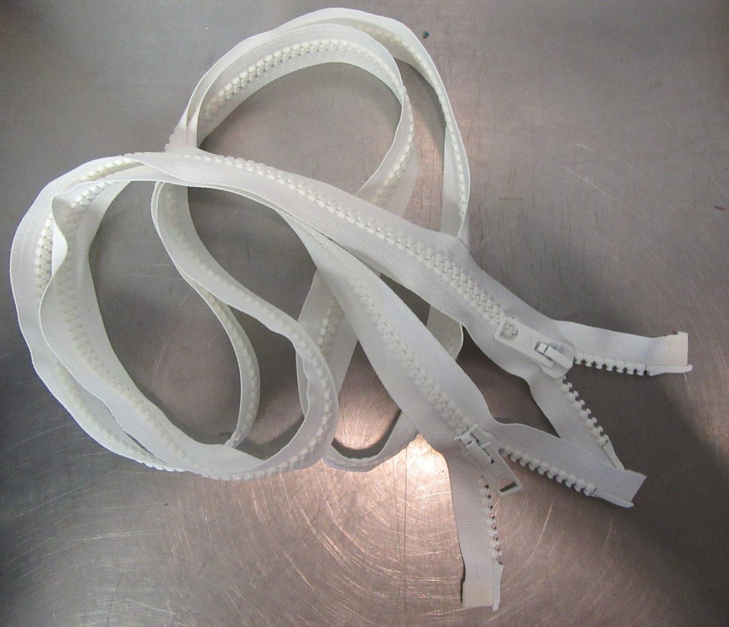 Upholstery Zipper White Tape 84" Double Slider TuWay Open End