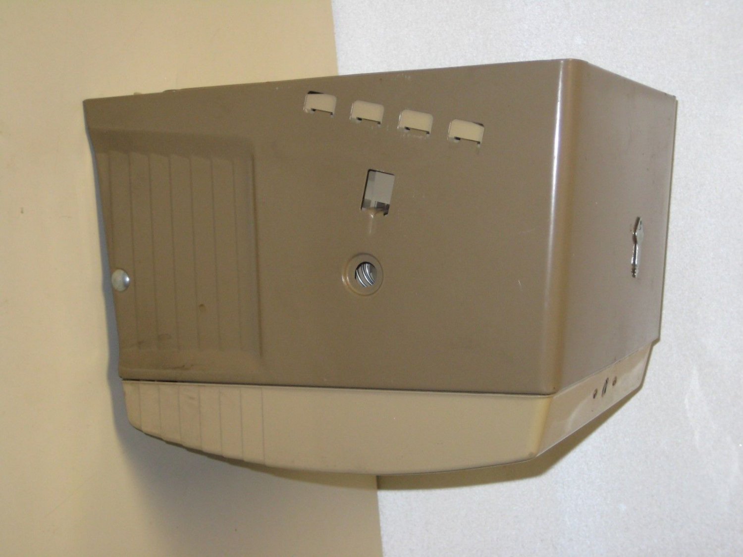 Vintage Towel Dispenser Hand Crank Towelsaver JR Has Key Vintage