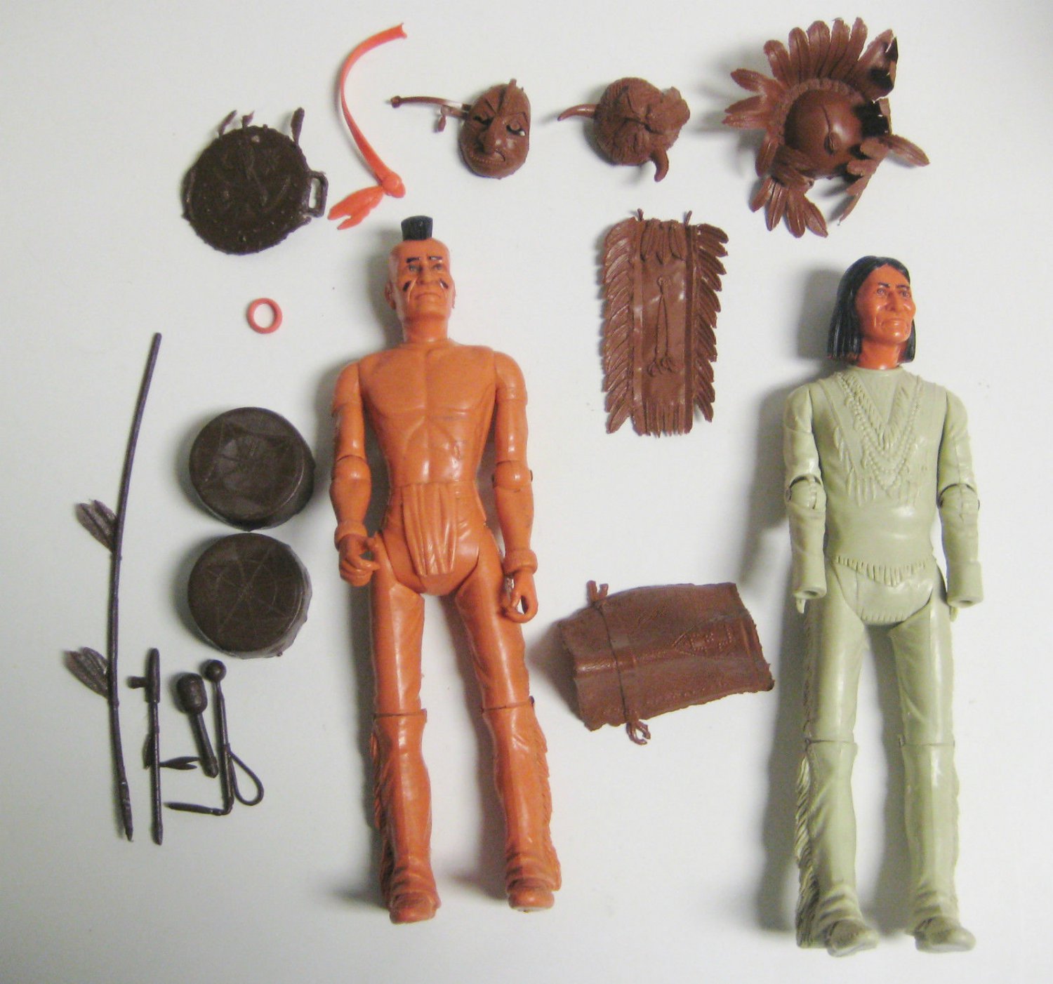 Marx Fighting Eagle & Geronimo Warrior 12" Action Figures Accessories 1967