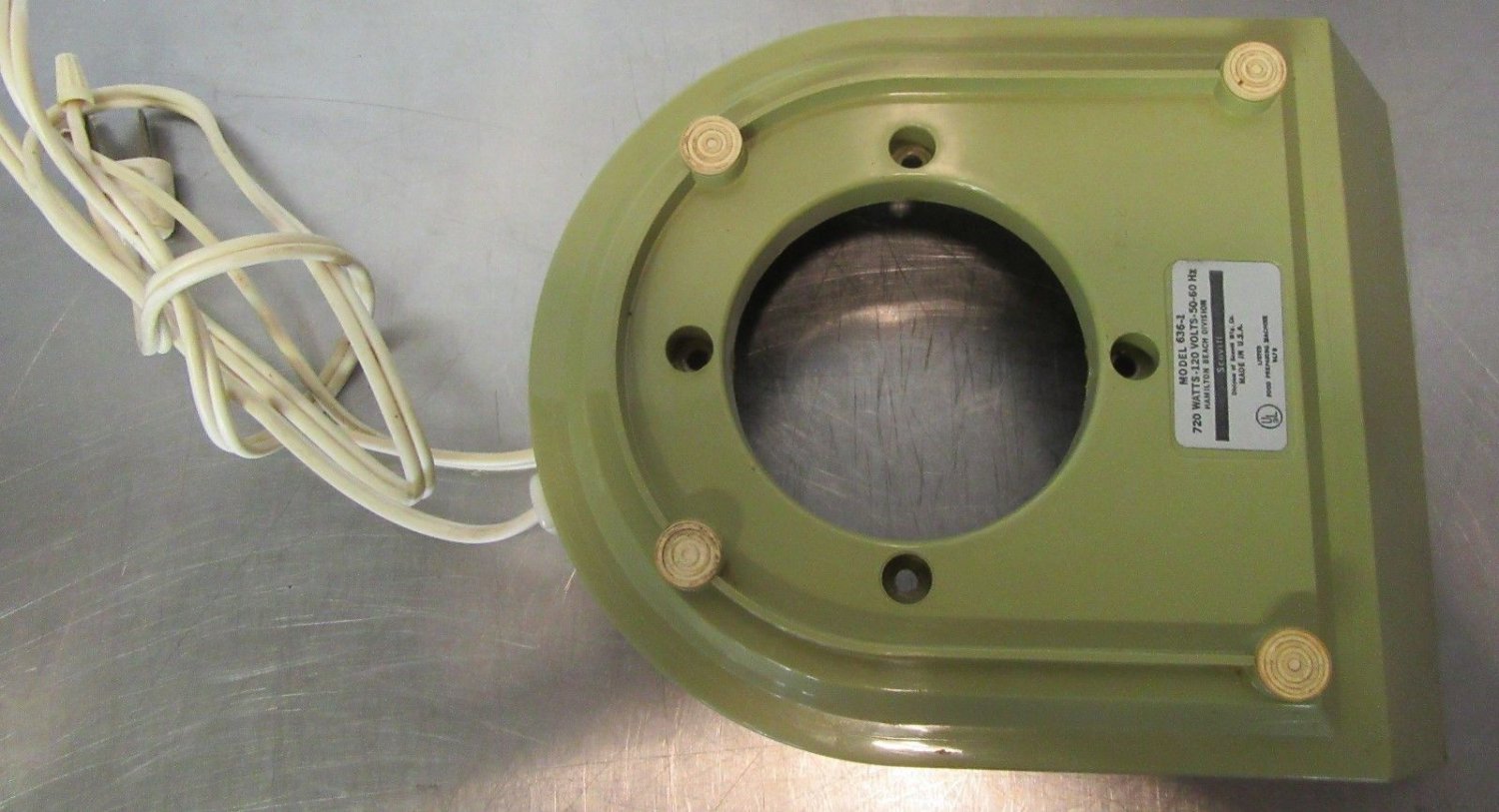 Hamilton Beach Scovill Super 16 6361 Blender Part, Base Bottom Avacado