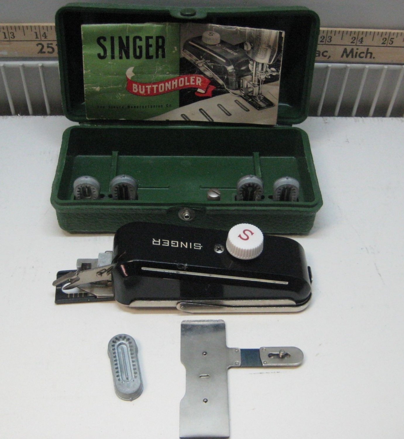 Singer Sewing Vintage 1948 Buttonholer Attachment in Box 160506 w ...